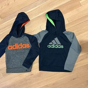 Adidas Blue and Gray Hoodies Sporty Sweatshirts